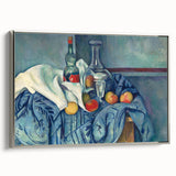 Silver-framed canvas featuring a colorful Paul Cézanne landscape painting, ideal for adding vintage charm to any room.