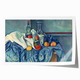 Paul Cézanne's floral artwork print on rolled canvas, featuring soft pastel tones.