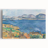 Black and white print of Paul Cézanne's work on stretched canvas, featuring soft gray tones, suitable for kitchen art.