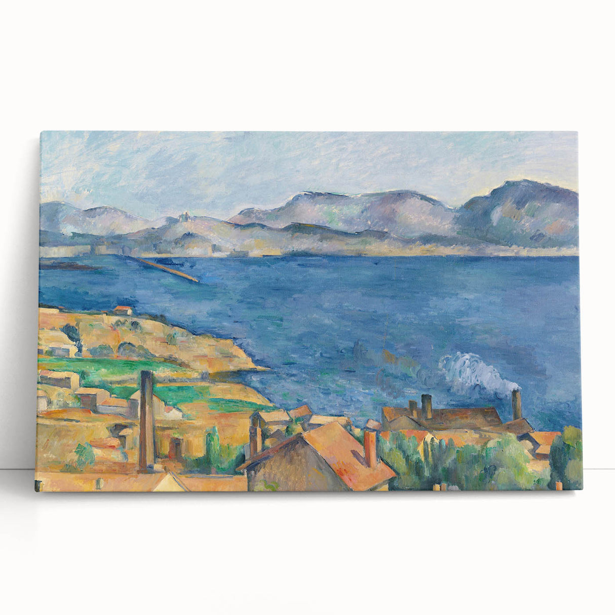Black and white print of Paul Cézanne's artwork on stretched canvas, suitable as kitchen wall art.