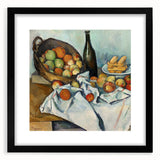 Extra large, textured abstract art print of colorful shapes, in a black frame with mat, suitable for living room decor.