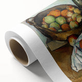 Art deco poster featuring a Paul Cézanne landscape in soft pastels on rolled canvas, ideal for nursery wall art.