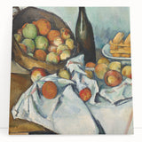 Black and white print of Paul Cézanne's artwork on stretched canvas.
