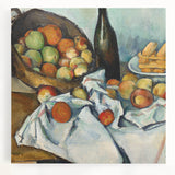 Black and white print of Paul Cézanne's artwork on stretched canvas, ideal for kitchen wall art.