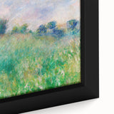 Extra large black wall art featuring a colorful, textured impressionist painting by Pierre-Auguste Renoir, framed canvas.