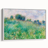 Vintage poster art of a colorful Pierre-Auguste Renoir painting, framed canvas in black, ideal for living room decor.