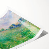 Extra large wall art of line art flowers, featuring soft pastel shades on a rolled canvas.