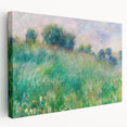 Side view of a stretched canvas featuring a Pierre-Auguste Renoir impressionist painting, ideal for kitchen wall art.