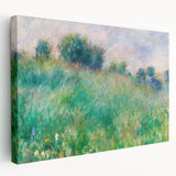 Side view of a stretched canvas featuring a Pierre-Auguste Renoir impressionist painting, ideal for kitchen wall art.