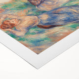 Art deco poster featuring a Renoir painting with soft pastel shades on rolled canvas, ideal for dining room decor.