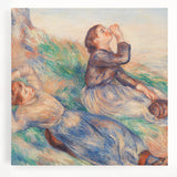 Black and white print of Pierre-Auguste Renoir's painting on stretched canvas, ideal for kitchen wall art.