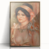 Framed acrylic print of Pierre-Auguste Renoir's impressionistic painting in gold frame, ideal for nursery wall art.