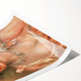 Extra large wall art featuring line art flowers in pastel shades on a rolled canvas, ideal for large living room wall decor.