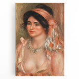 Black and white print of Pierre-Auguste Renoir's painting on stretched canvas, ideal for kitchen wall art.