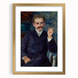 Extra large wall art featuring a textured abstract print of Pierre-Auguste Renoir's design, with a gold frame.