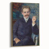 Framed canvas of a Pierre-Auguste Renoir landscape painting in muted earth tones, ideal for bedroom wall art.