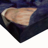 Black and white landscape art painting on large stretched canvas, depicting a serene natural scene.