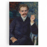 Black and white print of Pierre-Auguste Renoir's painting on stretched canvas, featuring a detailed scene.