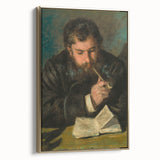 Framed canvas of a vintage Pierre-Auguste Renoir landscape painting in muted earth tones, ideal for bedroom wall art.