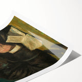 Extra large wall art featuring line art flowers in soft pastel shades on a rolled print.