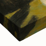 Black and white landscape painting on stretched canvas depicting a serene river scene, ideal for bedroom wall art.