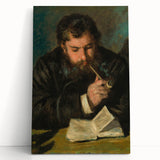 Black and white print of Pierre-Auguste Renoir's painting on stretched canvas.