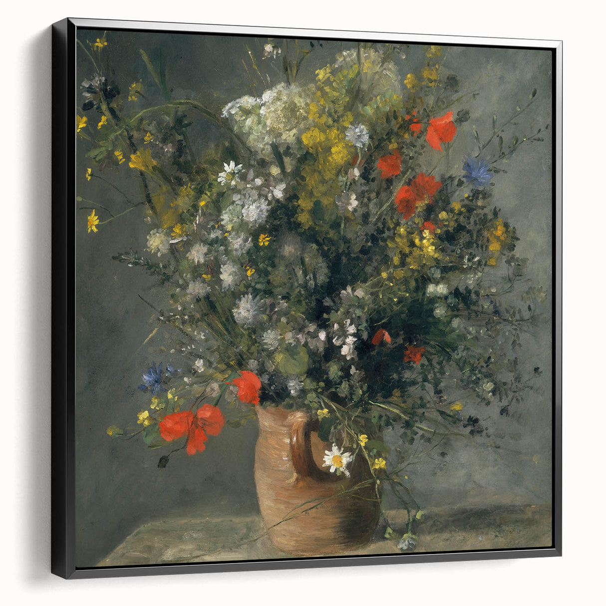 Black and white landscape art painting on framed canvas, featuring a vintage poster style, ideal for bedroom decor.
