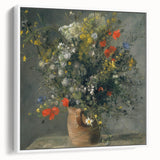 Vintage poster art of a Pierre-Auguste Renoir painting, featuring pastel hues, framed canvas, ideal for living room decor.