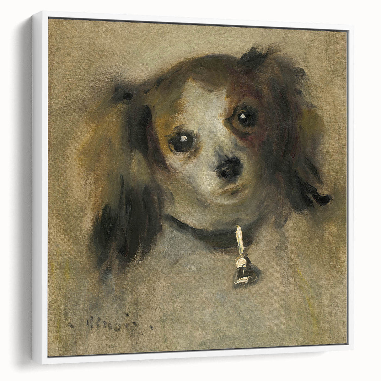 Extra large framed canvas featuring a vintage poster art of a colorful Pierre-Auguste Renoir design.