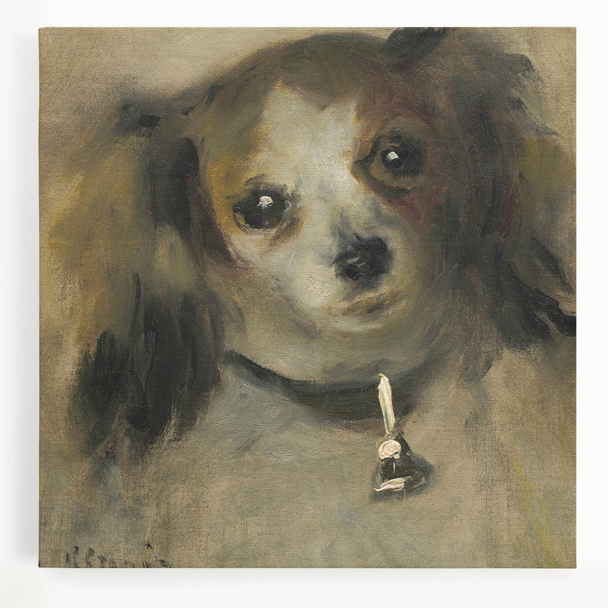 Black and white print of Pierre-Auguste Renoir's artwork on stretched canvas, ideal for kitchen wall art.
