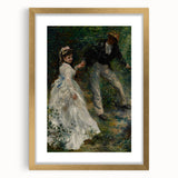 Extra large wall art featuring an abstract print of Pierre-Auguste Renoir's design in a gold frame.