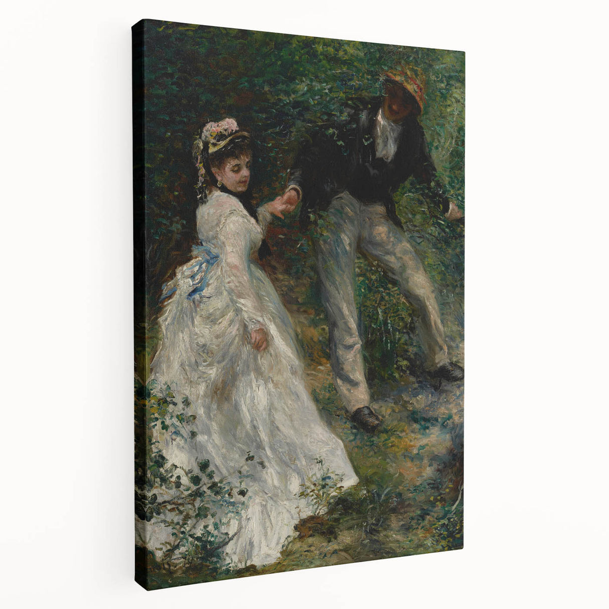 Renoir's impressionist painting on stretched canvas featuring soft pastel shades, ideal for kitchen wall art.