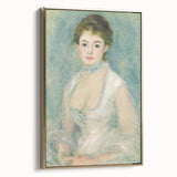 Framed canvas featuring a vintage-style landscape painting by Pierre-Auguste Renoir, with muted earth tones.