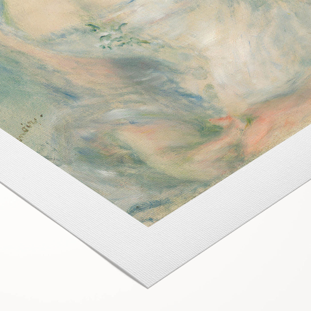 Art Deco poster featuring a Pierre-Auguste Renoir painting on rolled canvas, ideal for dining room wall art.