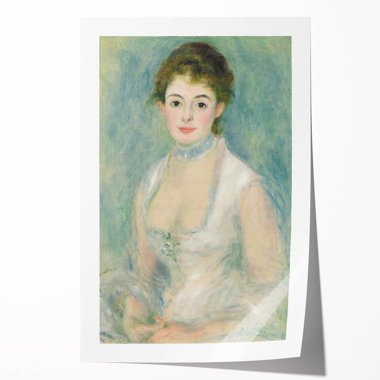 Rolled print of Pierre-Auguste Renoir's floral artwork in soft pastel hues.