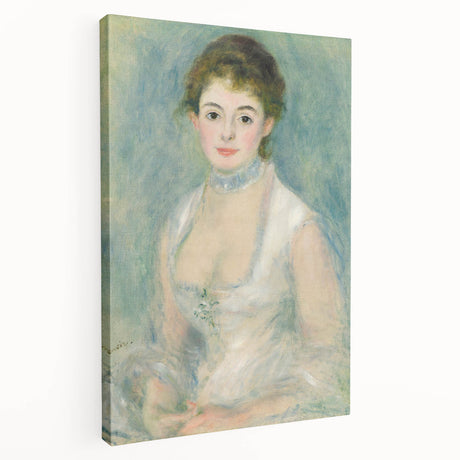 Large Pierre-Auguste Renoir reproduction on stretched canvas, featuring soft pastel hues, ideal for kitchen wall art.