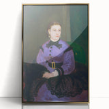 Large art print of a Pierre-Auguste Renoir painting in a gold frame, featuring soft pastel shades.