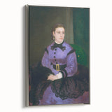 Landscape painting by Pierre-Auguste Renoir featuring colorful rural scenery on a silver-framed canvas.