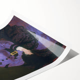 Extra large rolled print featuring line art flowers in soft pastel shades, ideal for large living room wall art.