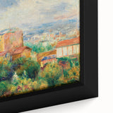 Extra large black wall art featuring a close-up of a textured, colorful Pierre-Auguste Renoir impressionist painting.