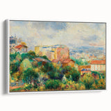 Vintage poster art of Pierre-Auguste Renoir's painting on a framed canvas, featuring colorful art in extra large size.