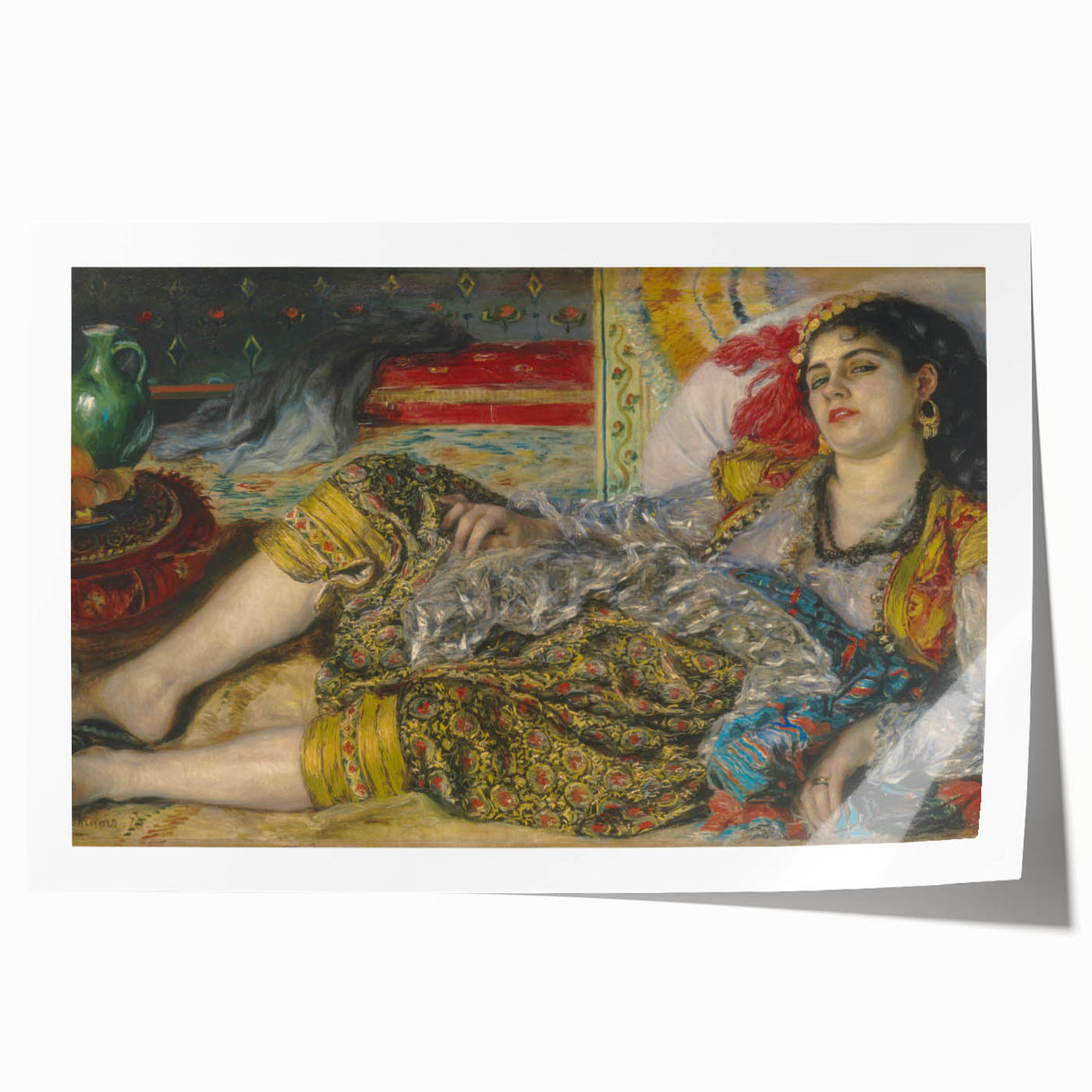 Extra large rolled print of a Pierre-Auguste Renoir floral painting, featuring soft pastel colors.