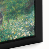 Extra large black wall art featuring a textured, colorful impressionist style painting on framed canvas.