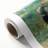 Art Deco style poster of a colorful abstract design on rolled canvas, ideal for nursery wall art or dining room decor.