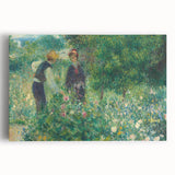 Black and white print of Pierre-Auguste Renoir's artwork on stretched canvas, ideal for kitchen art.