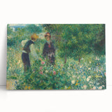 Black and white print of Pierre-Auguste Renoir's design on stretched canvas, ideal for kitchen wall art or bedroom ambiance.