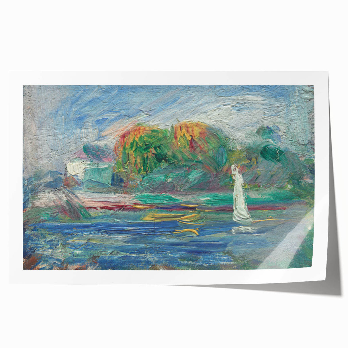 Rolled print of Pierre-Auguste Renoir's floral painting in pastel shades, ideal for art wall dining room decor.
