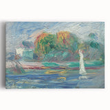 Black and white print of Pierre-Auguste Renoir's painting on stretched canvas, ideal for kitchen art.
