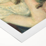 Art deco poster featuring a vibrant, colorful impressionist painting by Pierre-Auguste Renoir on rolled canvas.