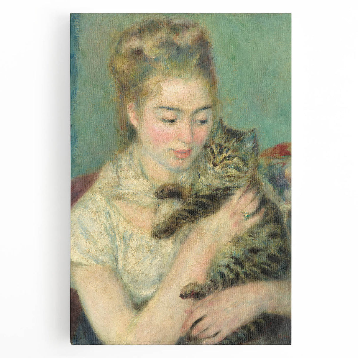 Pierre-Auguste Renoir-inspired black and white canvas depicting a bustling café scene, ideal for kitchen wall art.